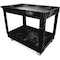 Rubbermaid Commercial 4" Casters 2-shelf Utility Cart, Foam, 2 Shelves, 32.4" W, 40.2" H, Push Handle Handle RCP9T6700BLA - alternate 2